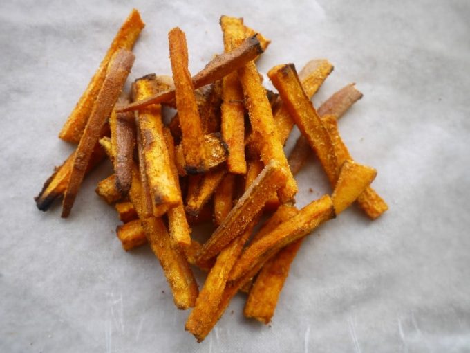 Seasoned Sweet Potato Fries (paleo, GF)
