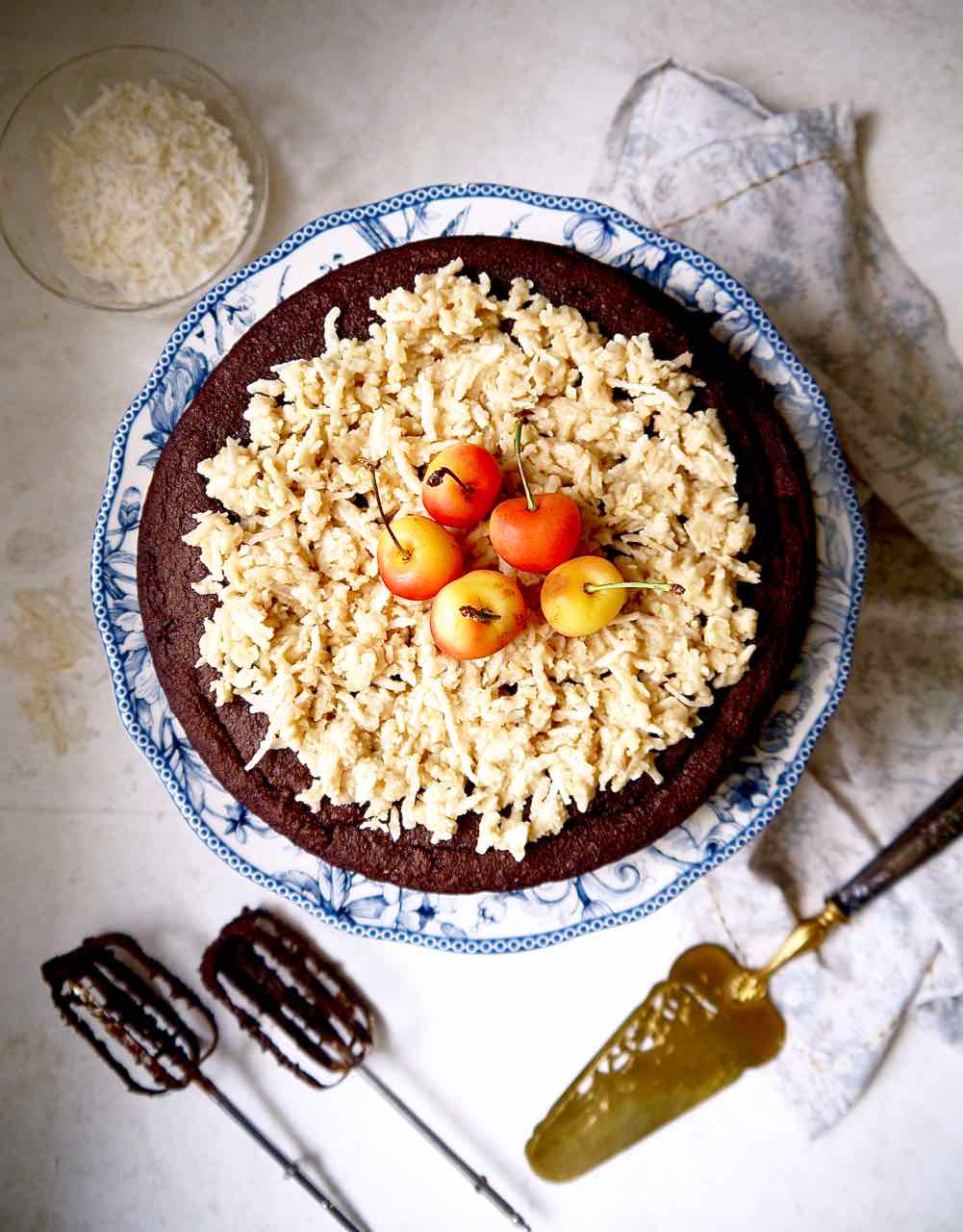 Paleo German Chocolate Cake (GF) | Perchance to Cook, www.perchancetocook.com