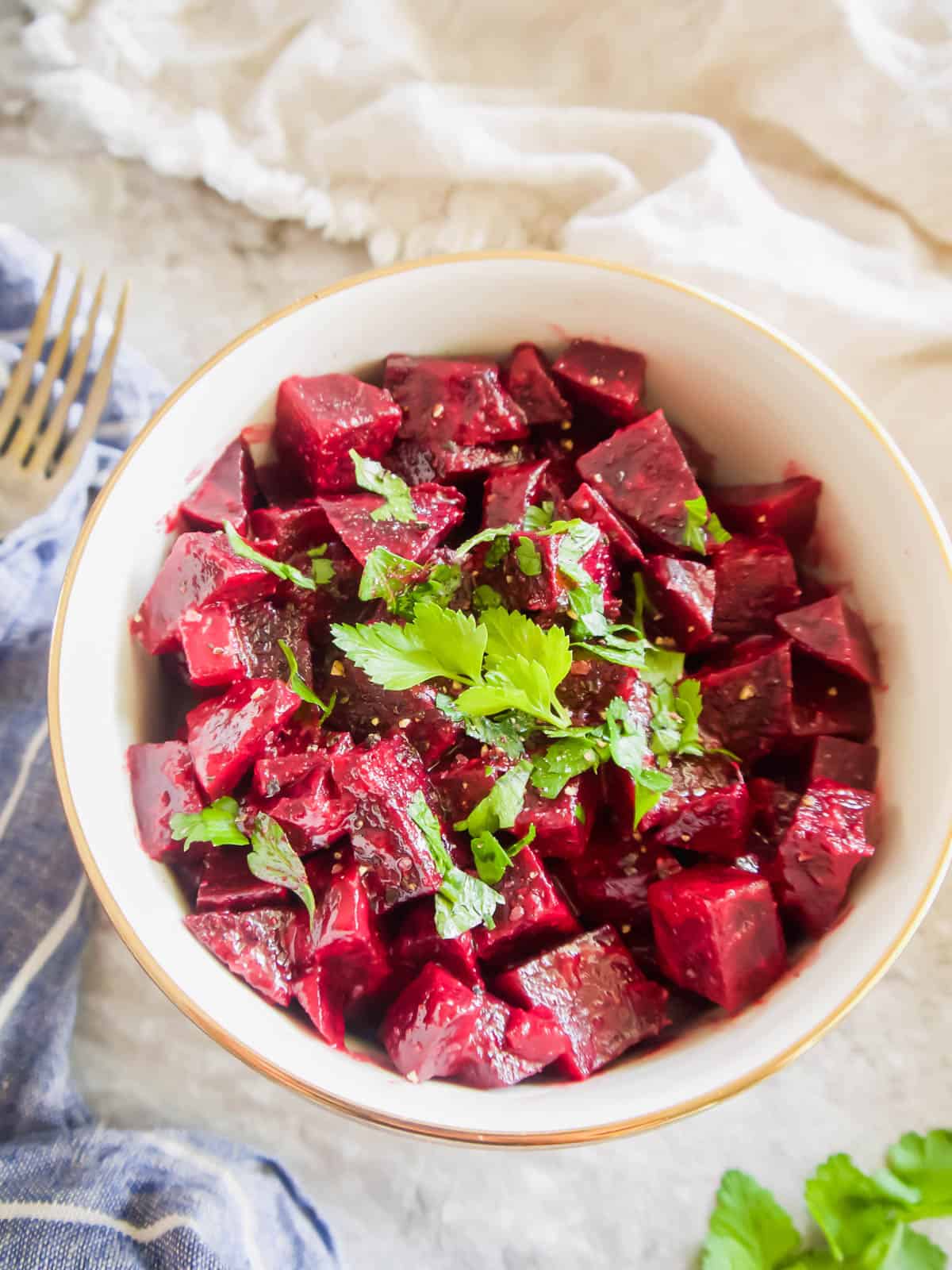 Beet Salad with Mustard Vinaigrette in a bowl.