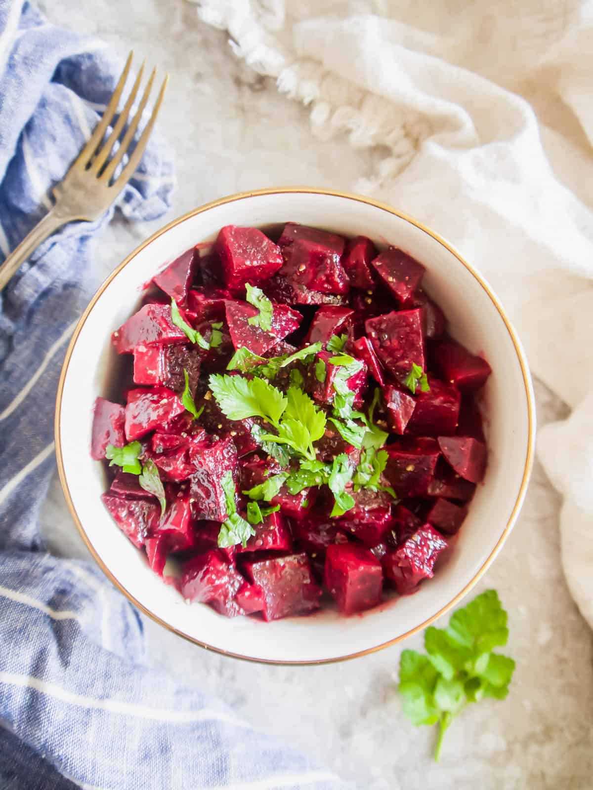 Simple beet salad in a bowl.