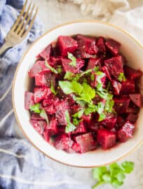 French Beet Salad with Mustard Vinaigrette (Paleo, Dairy-free, Gluten-Free) | Perchance to Cook