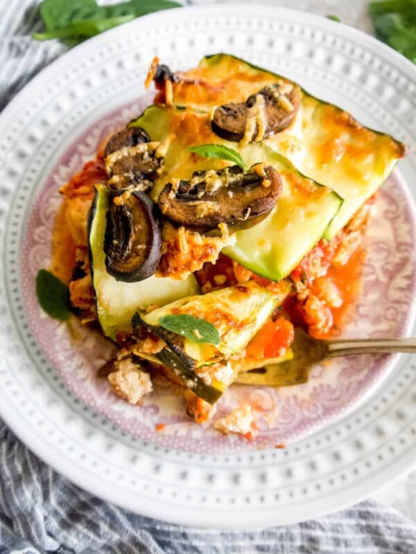 Zucchini Lasagna with Meat Sauce and Mushrooms | Perchance to Cook, www.perchancetocook.com