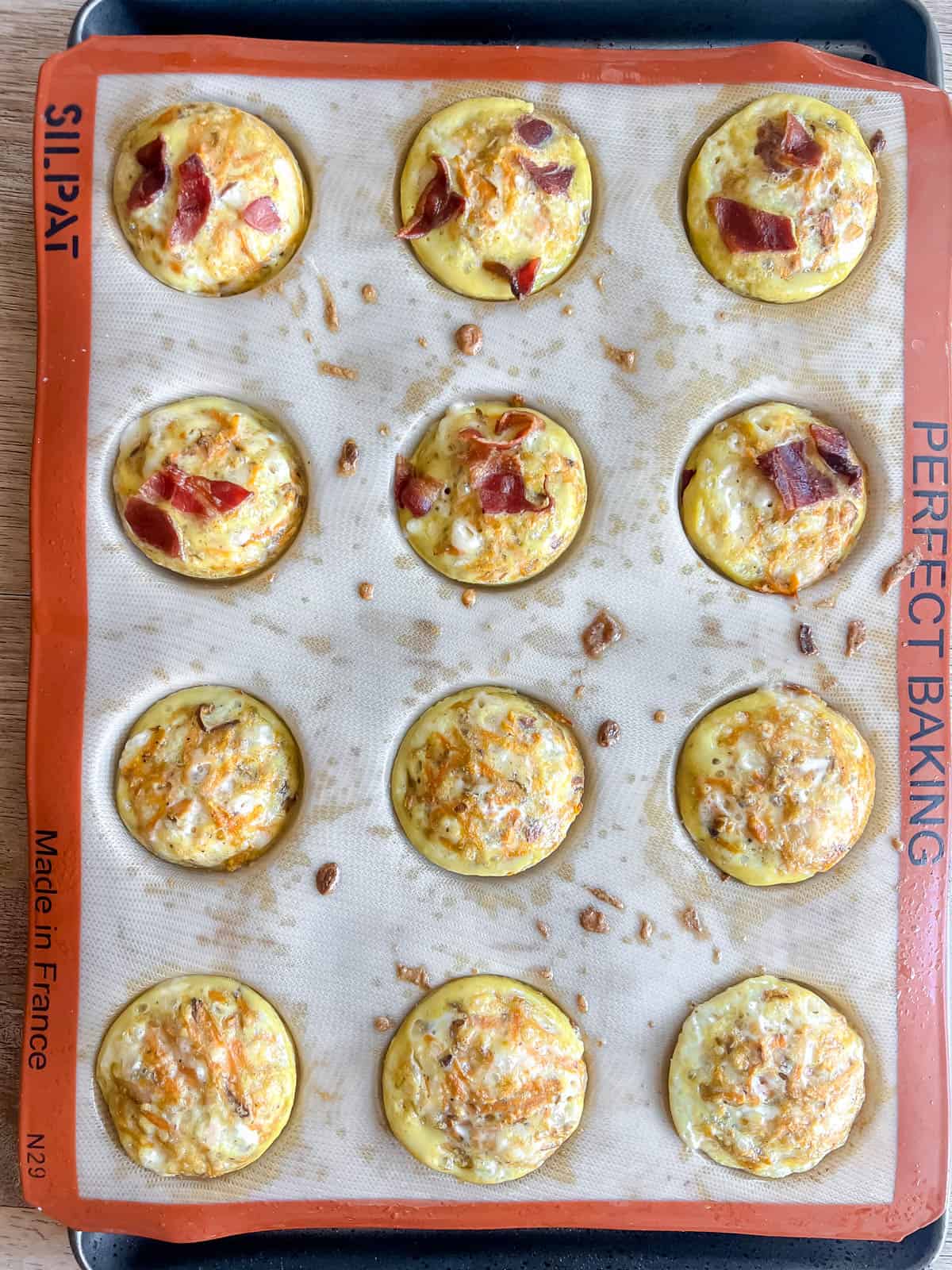 Sweet potato egg bites after baking.
