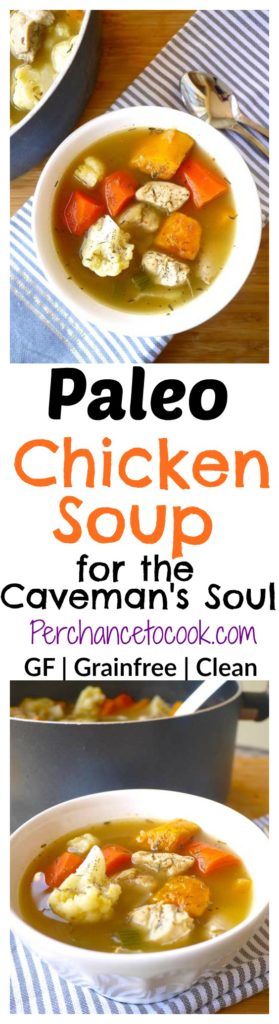 Paleo Chicken Soup (...for the Caveman's Soul) (GF) | Perchance to Cook, www.perchancetocook.com