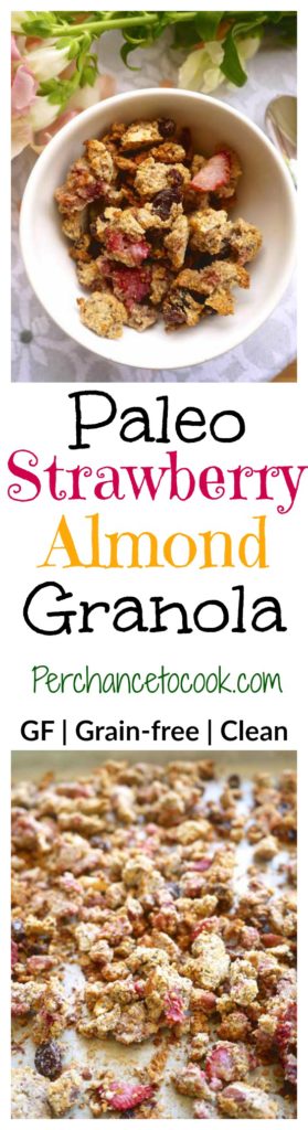 Paleo Strawberry Almond Granola (GF) | Perchance to Cook, www.perchancetocook.com