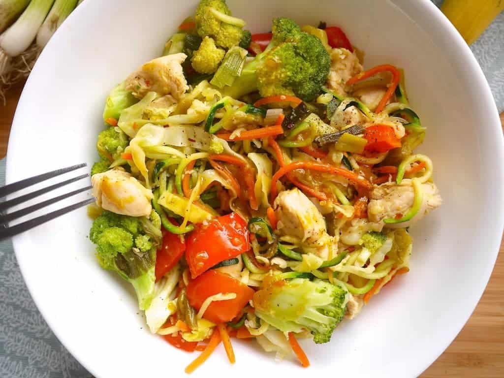 Paleo Zoodle Chicken Stir Fry (GF) | Perchance to Cook, www.perchancetocook.com