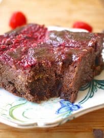 Grain-free Raspberry Fudge Brownies (paleo, GF) | Perchance to Cook, www.perchancetocook.com