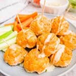 Healthy Buffalo Turkey Meatballs (Paleo, Whole30, GF) | Perchance to Cook, www.perchancetocook.com