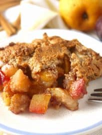 Hello Thanksgiving table! Plum, Pear, and Apple Grain-Free Crumble (paleo, GF)| Perchance to Cook, www.perchancetocook.com