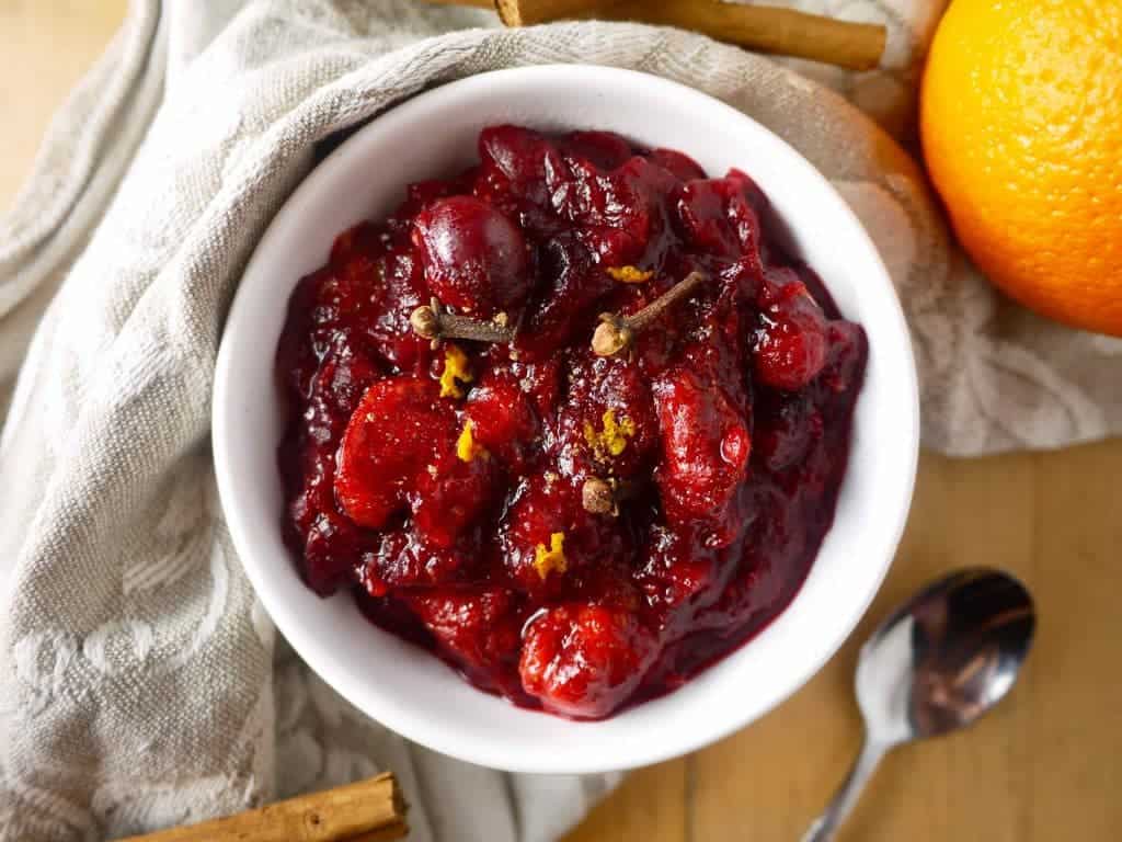 Mulled Cranberry Sauce (paleo, GF) | Perchance to Cook, www.perchancetocook.com