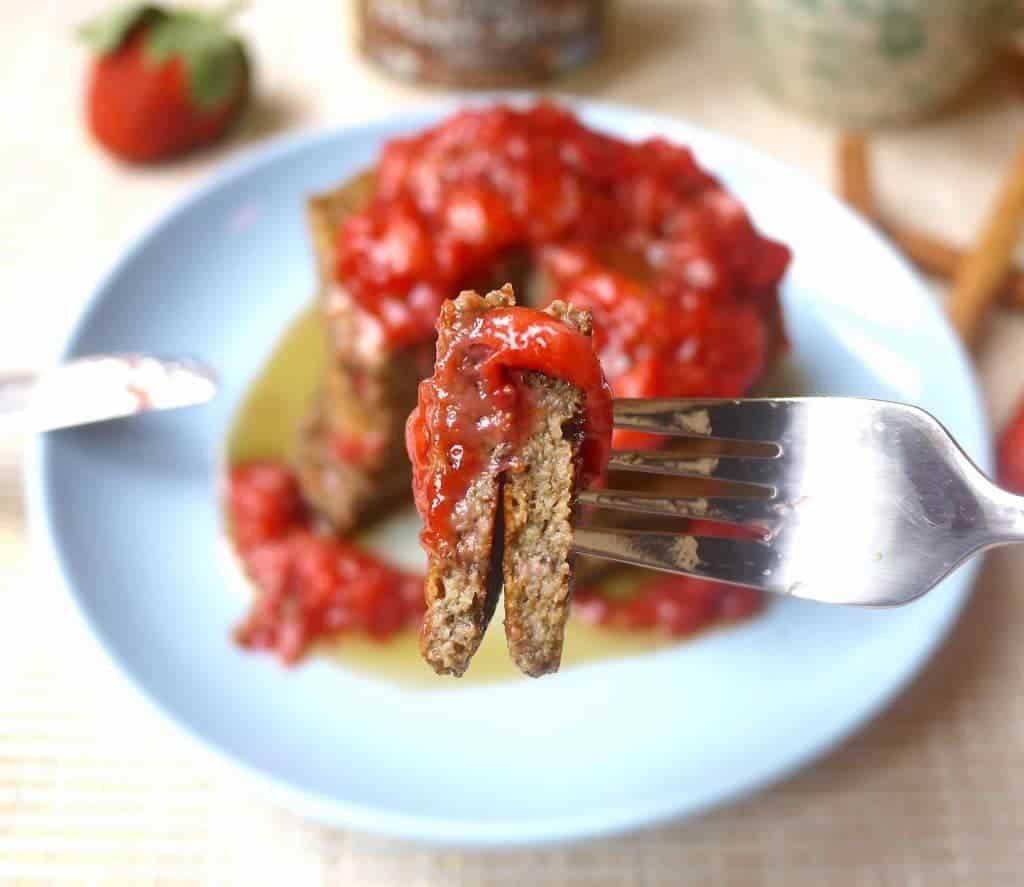 Chia Matcha Pancakes with Strawberry Maple Coulis (paleo, GF)| Perchance to Cook, www.perchancetocook.com