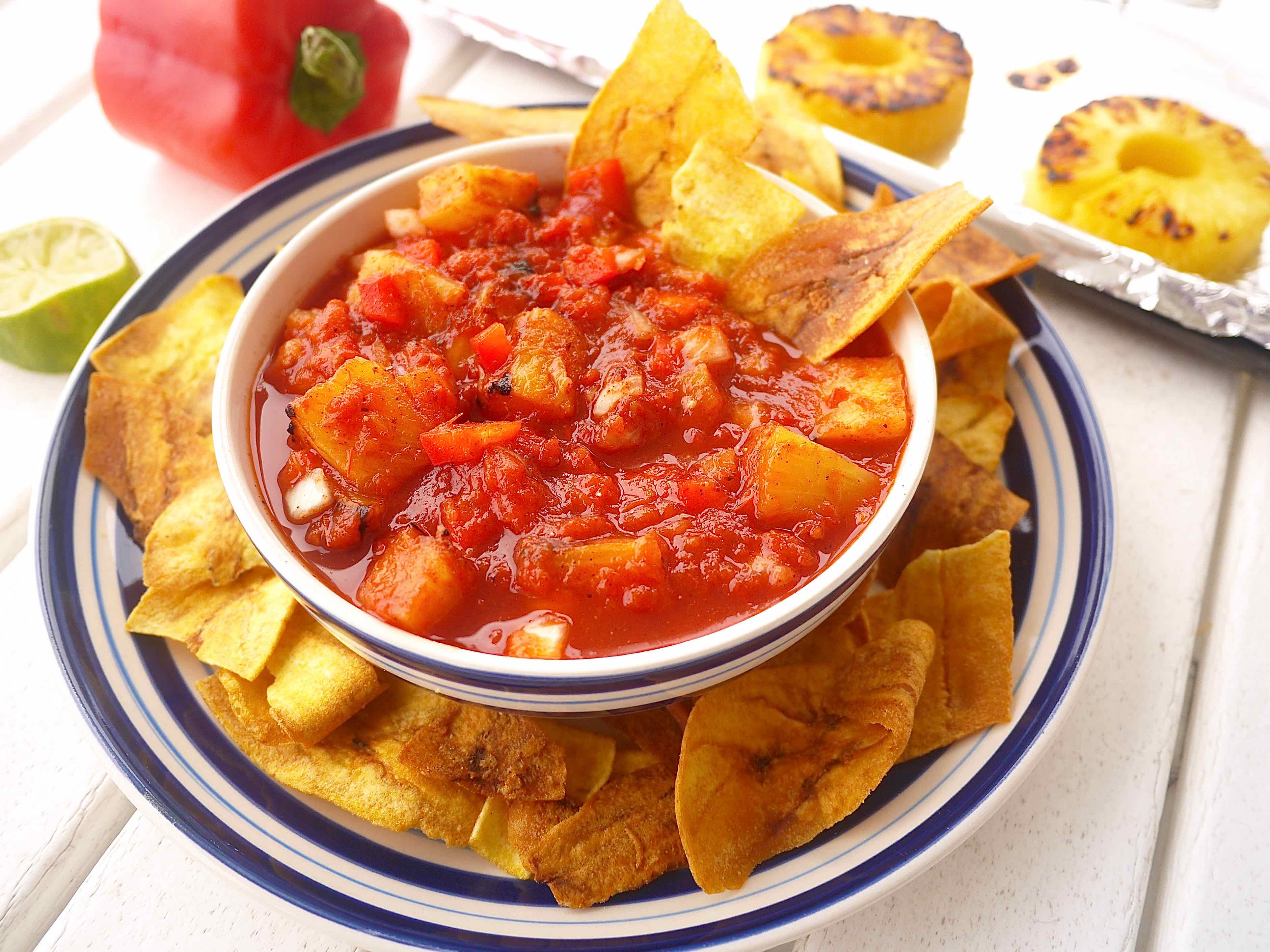 Recipe for roasted pineapple salsa.