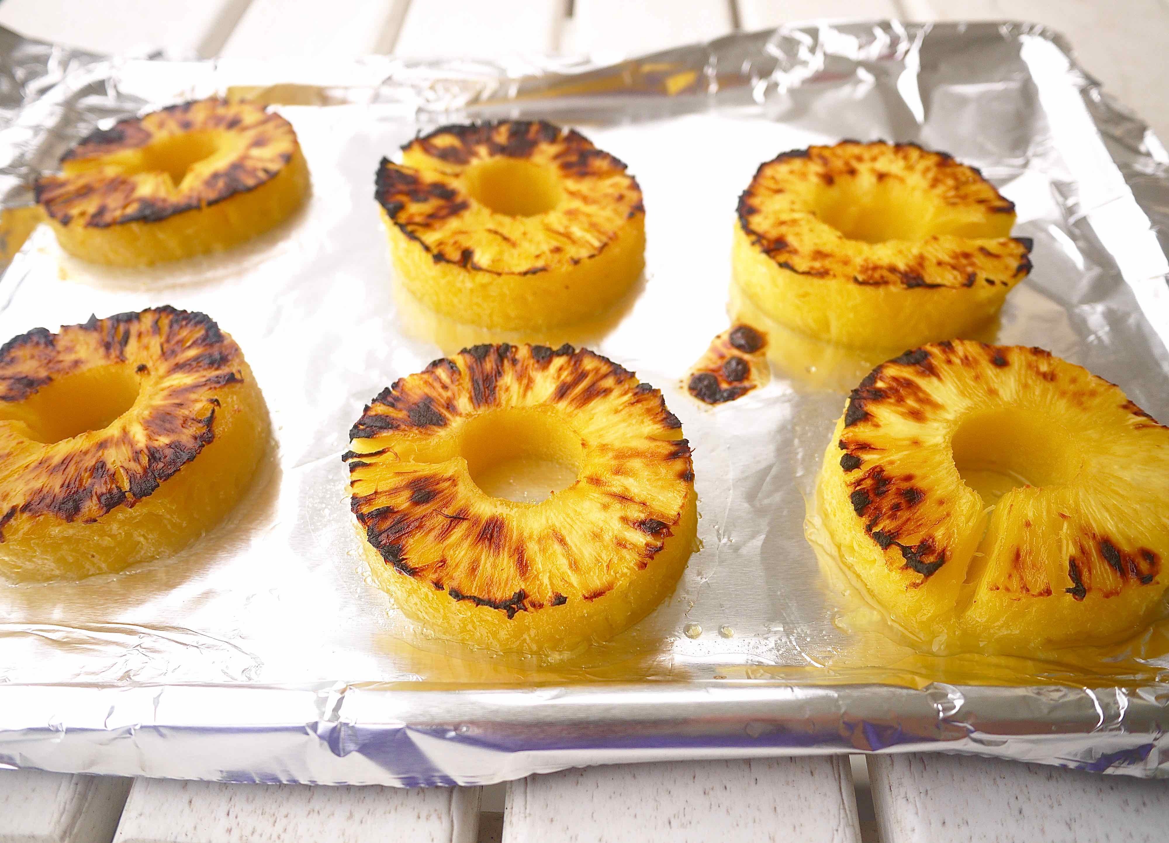 Grilled pineapple fresh out of the oven.