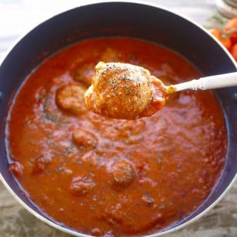 Paleo Italian Meatballs and Sauce (GF)| Perchance to Cook, www.perchancetocook.com