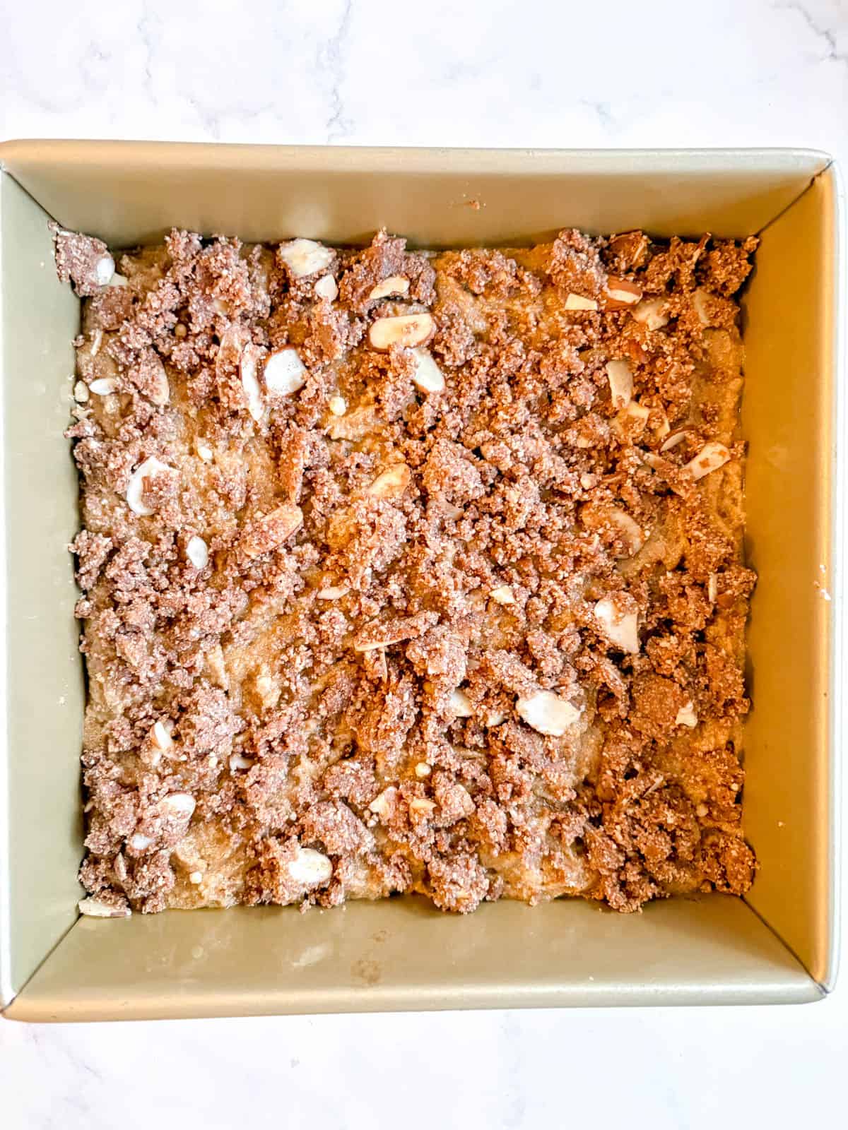 Chestnut flour coffee cake before baking.