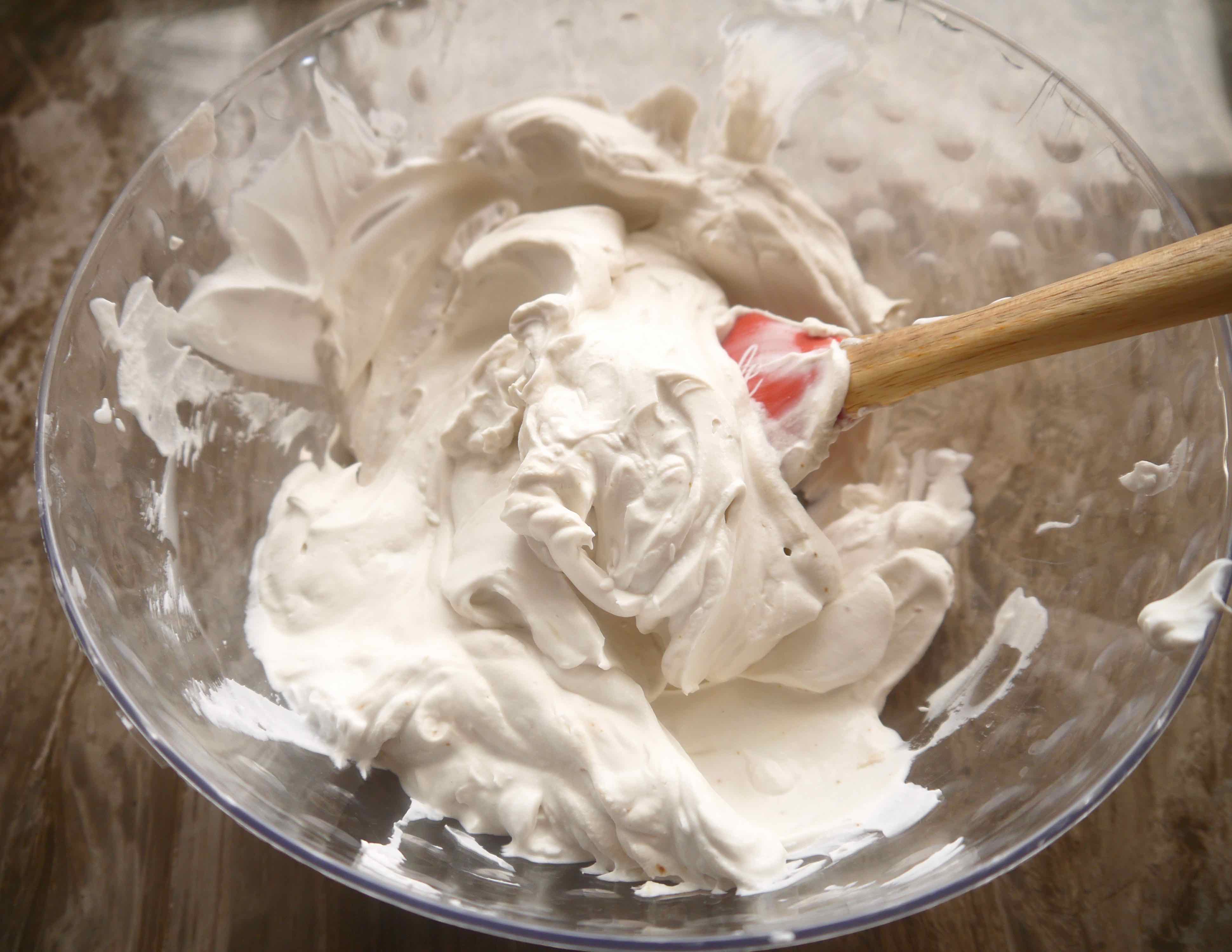 Coconut cream whipped up.