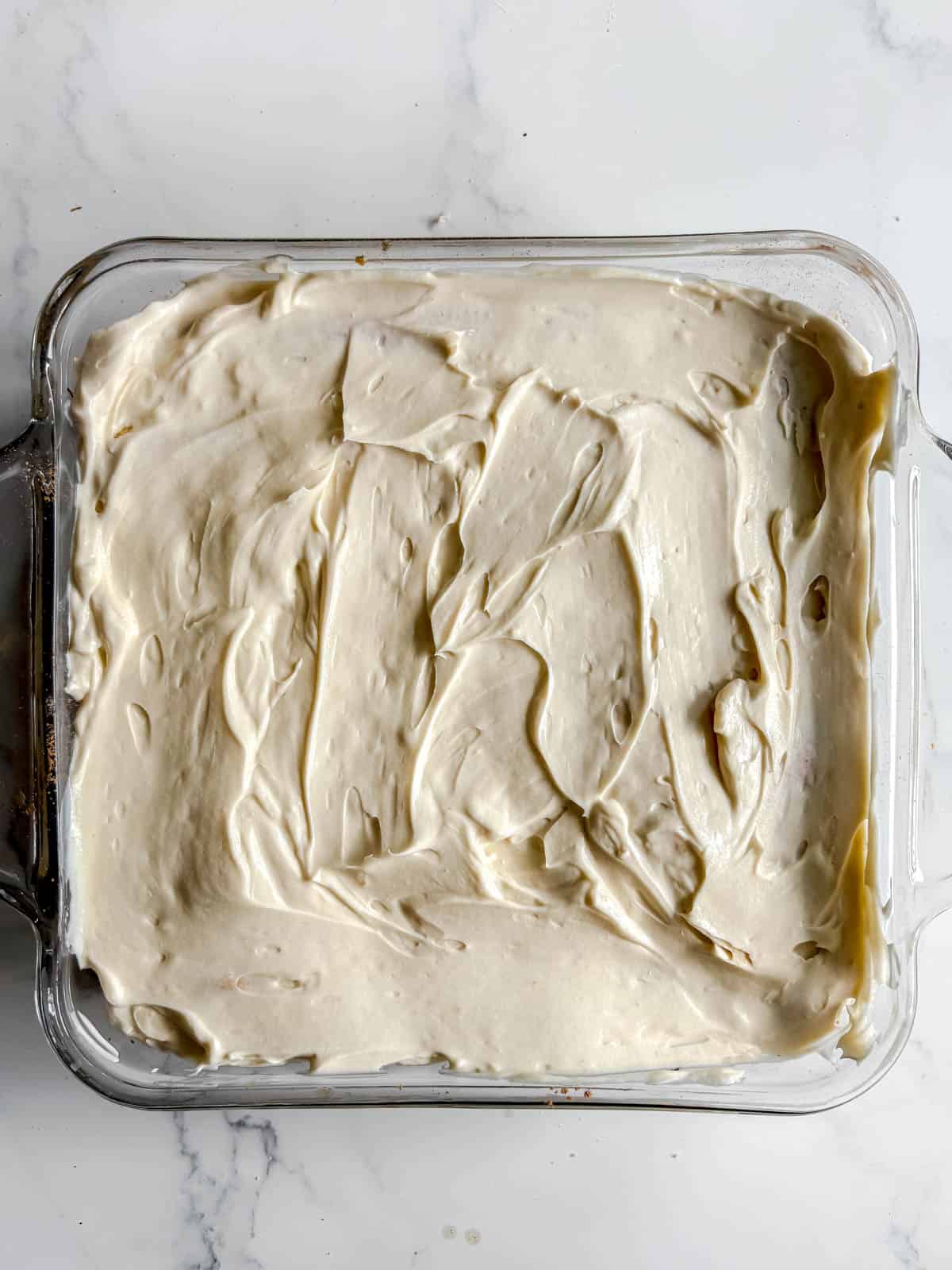 Second layer of mascarpone and coconut cream mixture.