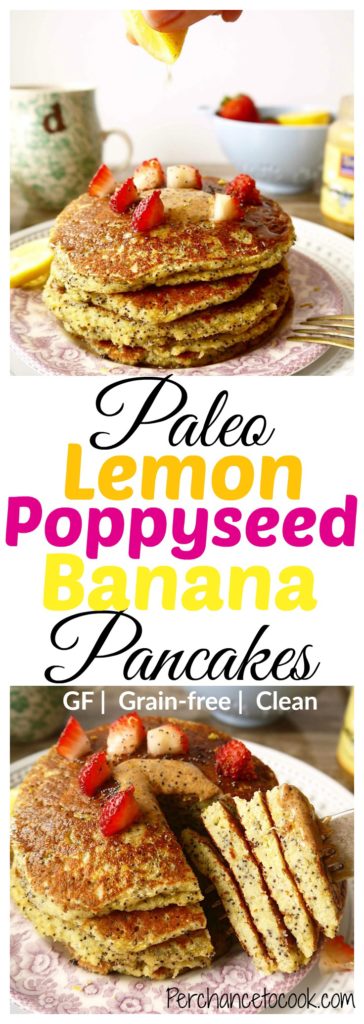 Paleo Lemon Poppy Seed Banana Pancakes (GF) | Perchance to Cook, www.perchancetocook.com