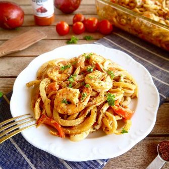 Cajun Shrimp and Spiralized Potato Casserole { Paleo, Whole30} | Perchance to Cook, www.perchancetocook.com