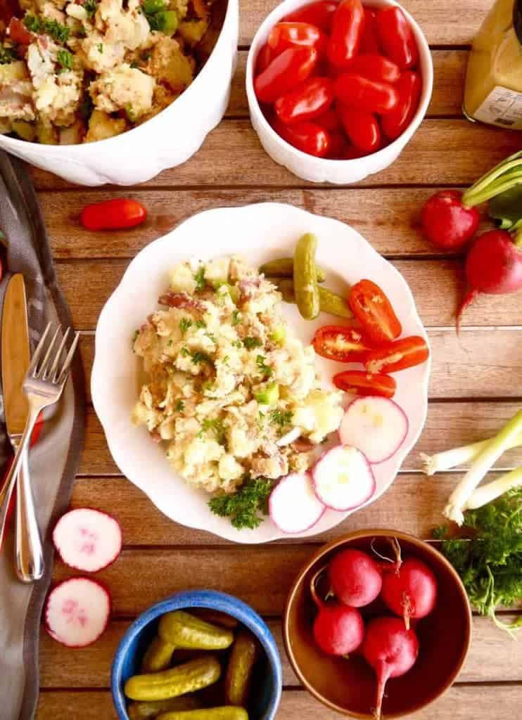 French Potato and Tuna Salad { Paleo, Whole30} | Perchance to Cook, www.perchancetocook.com