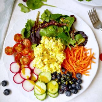 Fresh Garden Egg Salad with Turmeric Dijon Dressing {Paleo, Whole30} | Perchance to Cook, www.perchancetocook.com