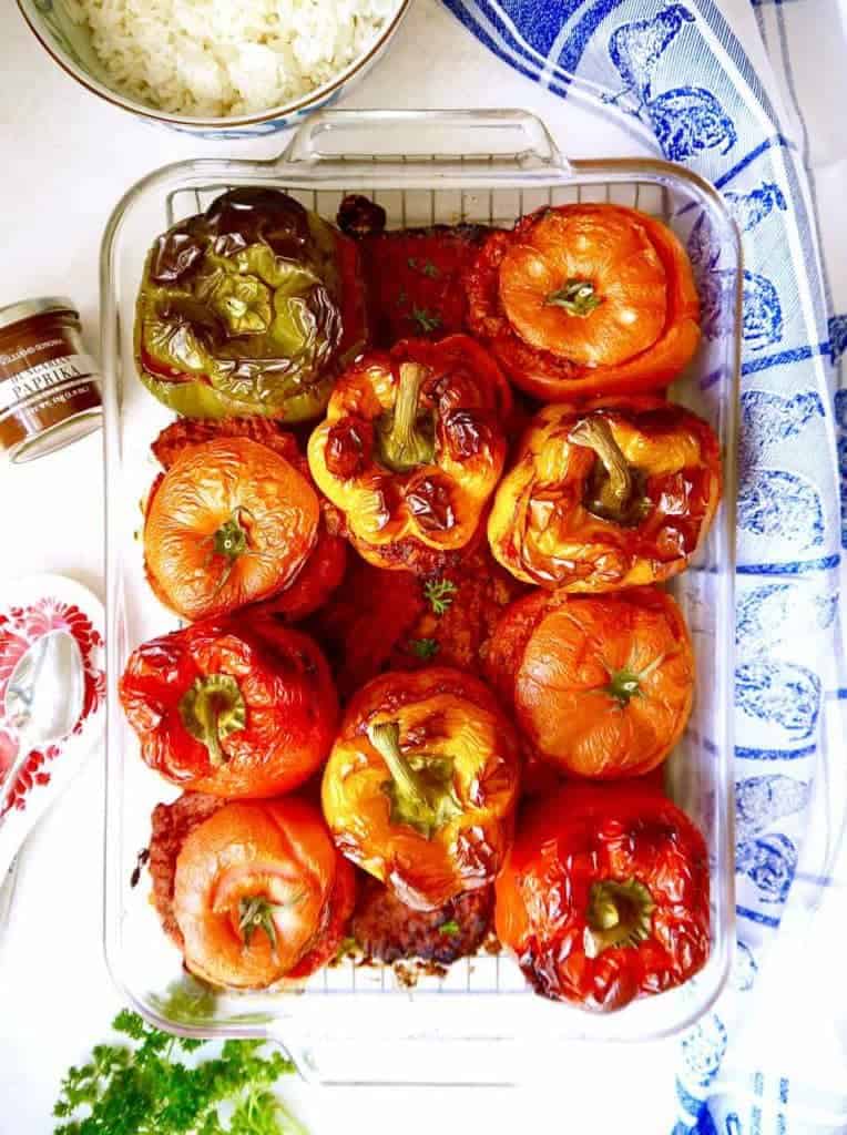 Healthy Family Style Stuffed Peppers and Tomatoes {Paleo, Whole30} | Perchance to Cook, www.perchancetocook.com