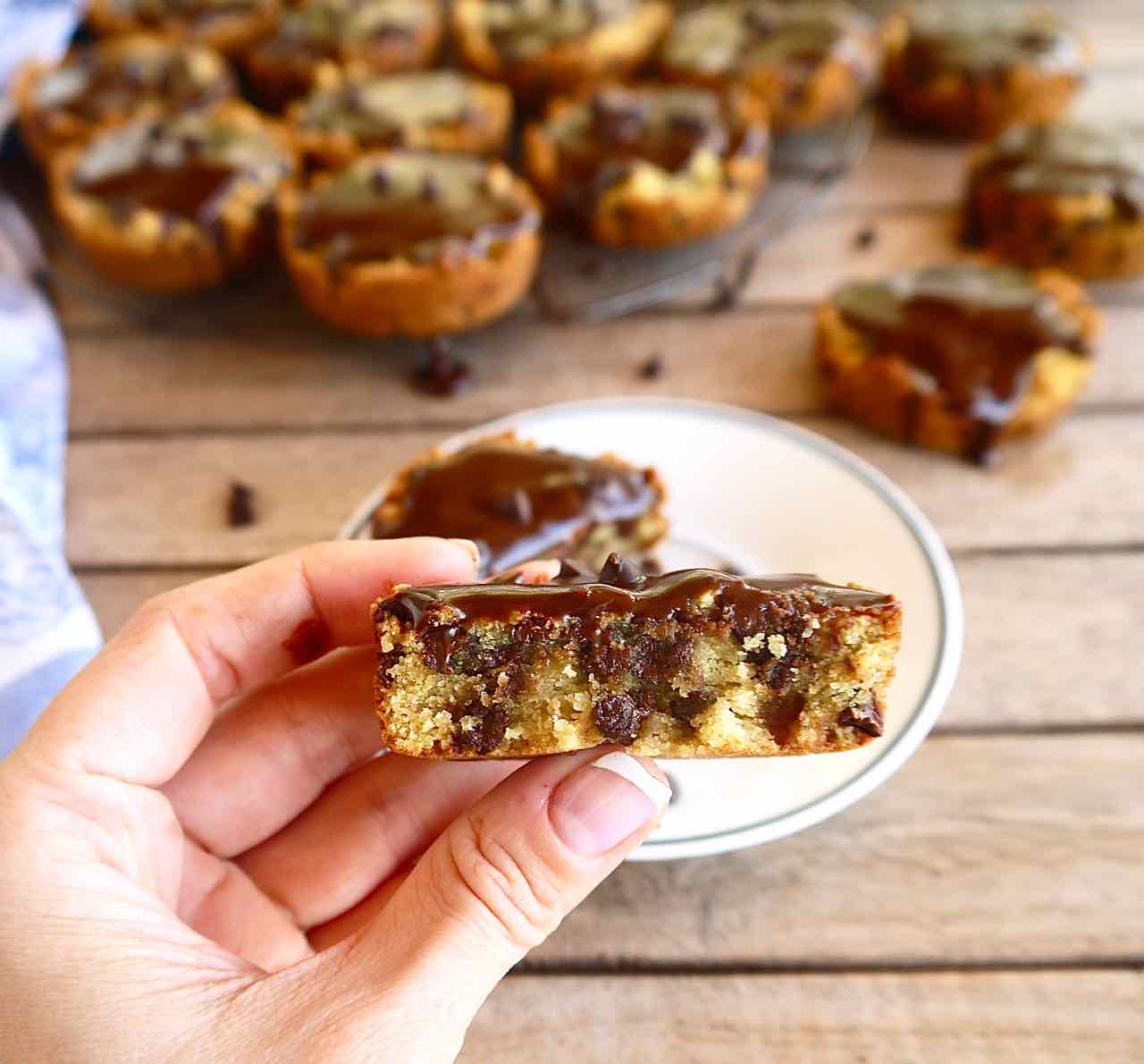 Paleo Chocolate Chip Cookie Cake Cupcakes | Perchance to Cook, www.perchancetocook.com