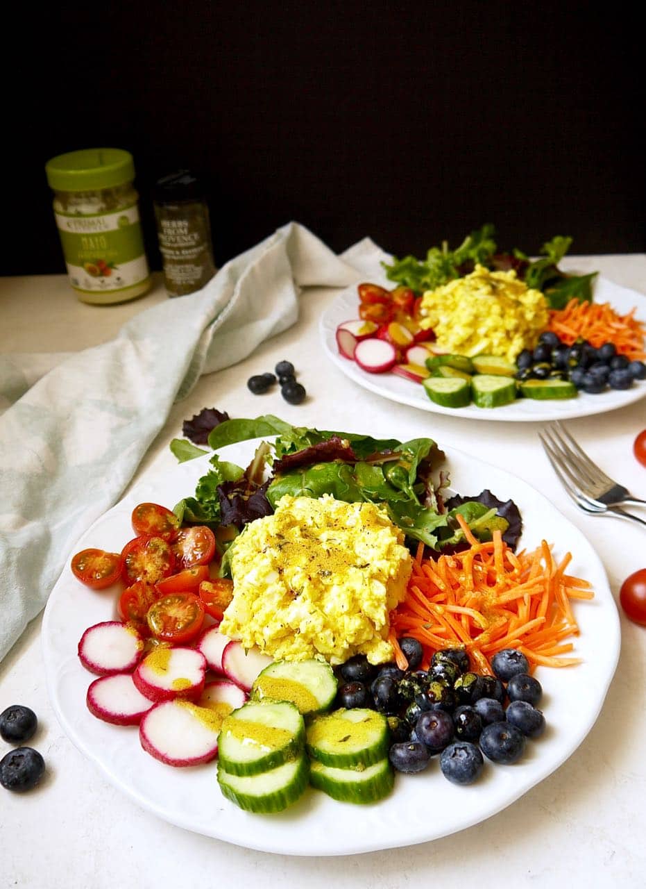 Fresh Garden Egg Salad with Turmeric Dijon Dressing {Paleo, Whole30} | Perchance to Cook, www.perchancetocook.com