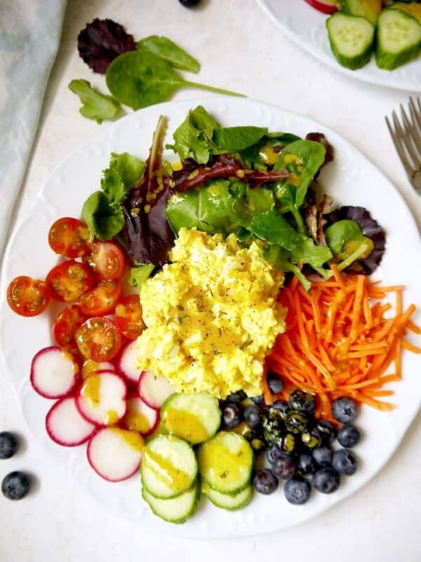 Fresh Garden Egg Salad with Turmeric Dijon Dressing {Paleo, Whole30} | Perchance to Cook, www.perchancetocook.com