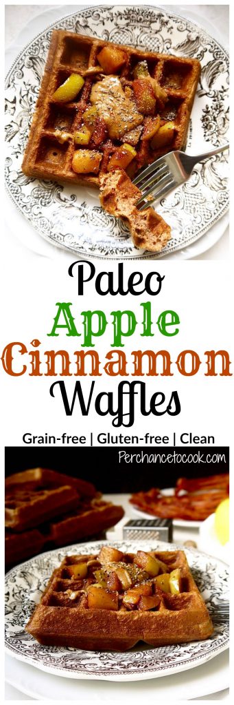 Paleo Apple Cinnamon Waffles (GF) | Perchance to Cook, www.perchancetocook.com