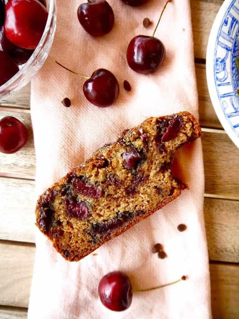 Cherry and Chocolate Chip Banana Bread {Paleo, GF} | Perchance to Cook, www.perchancetocook.com