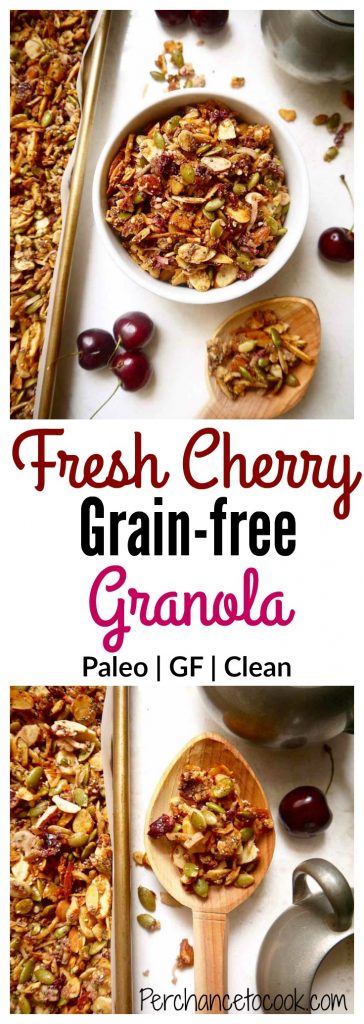 Fresh Cherry Grain-free Granola {Paleo, GF} | Perchance to Cook, www.perchancetocook.com