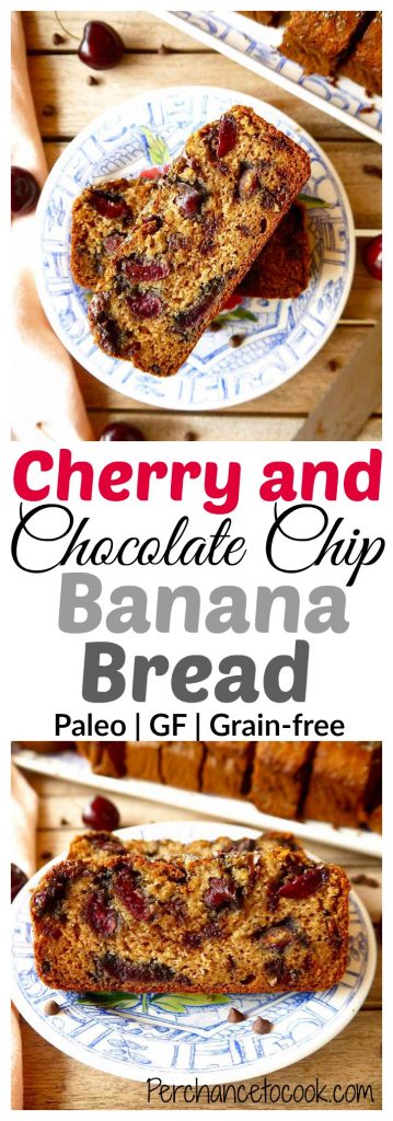 Cherry and Chocolate Chip Banana Bread {Paleo, GF} | Perchance to Cook, www.perchancetocook.com