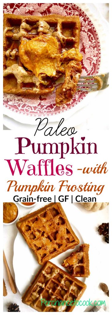 Paleo Pumpkin Waffles with Pumpkin Frosting {GF} | Perchance to Cook, www.perchancetocook.com