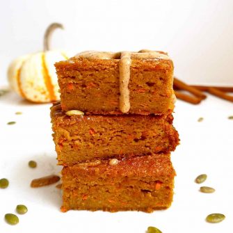 Pumpkin Carrot Cake with Almond Maple Drizzle {Paleo, GF} | Perchance to Cook, www.perchancetocook.com