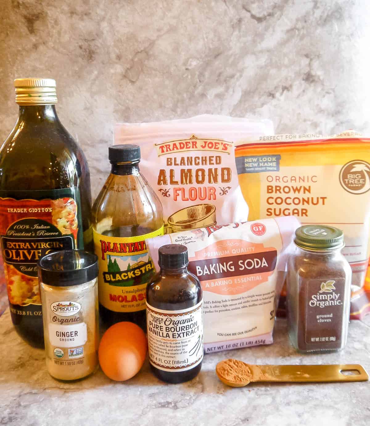 Ingredients for paleo gingerbread men cookies.