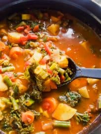 Paleo and Whole30 Tomato Vegetable Soup (GF) | Perchance to Cook, www.perchancetocook.com