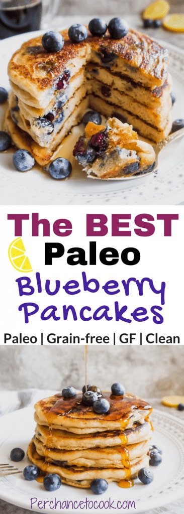 The BEST Paleo Blueberry Pancakes (GF) | Perchance to Cook, www.perchancetocook.com