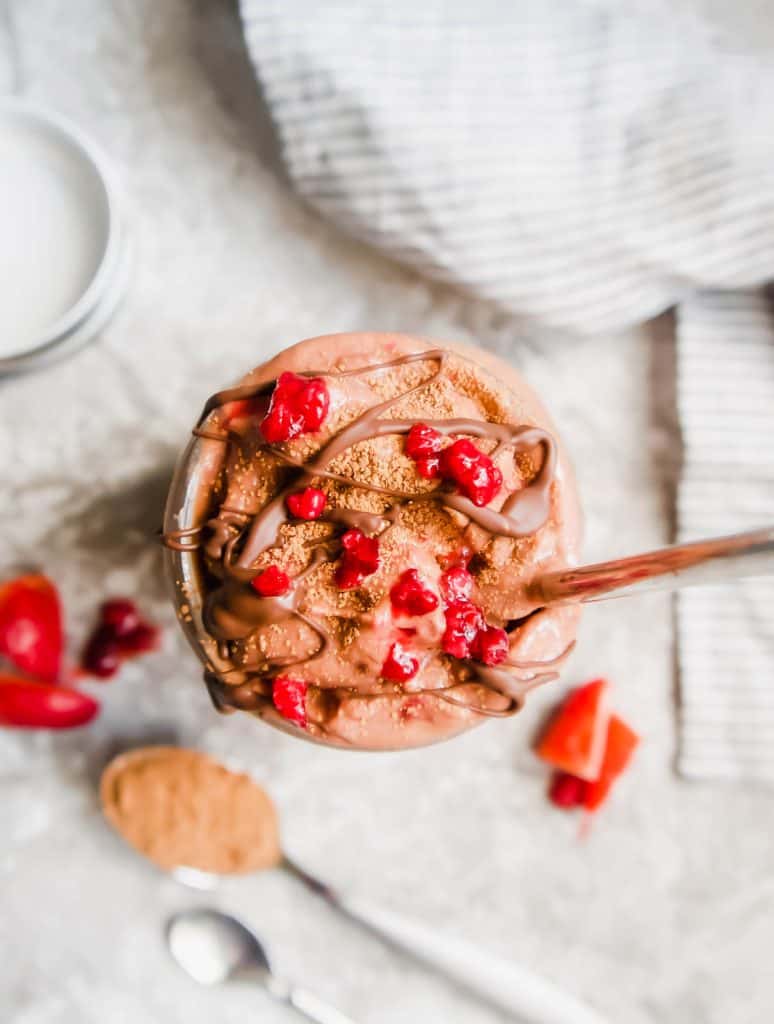 Chocolate Raspberry Cauliflower Smoothie (Paleo, GF) | Perchance to Cook, www.perchancetocook.com