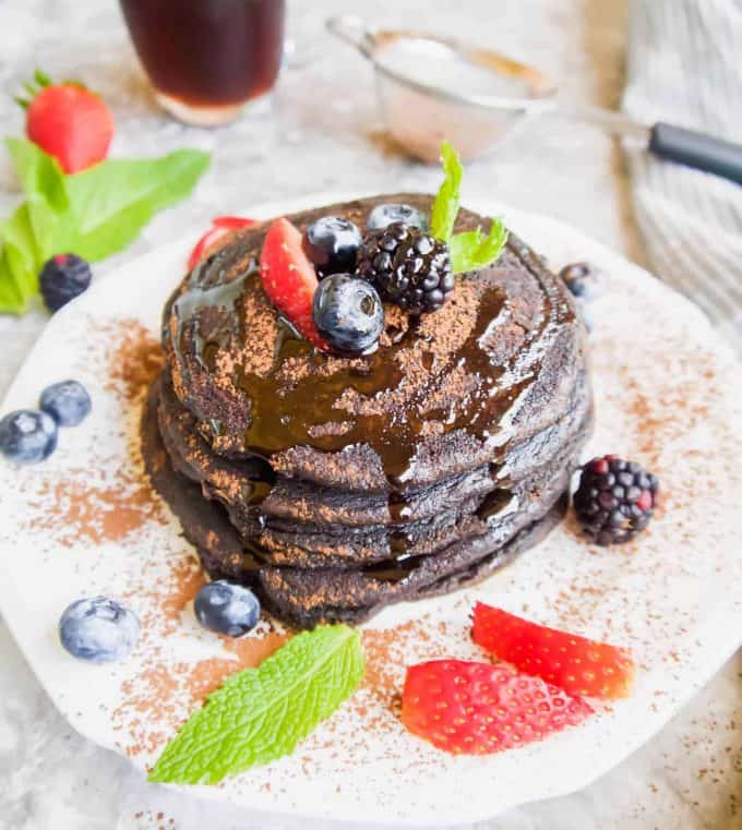 Paleo Carob Pancakes (GF) | Perchance to Cook, www.perchancetocook.com