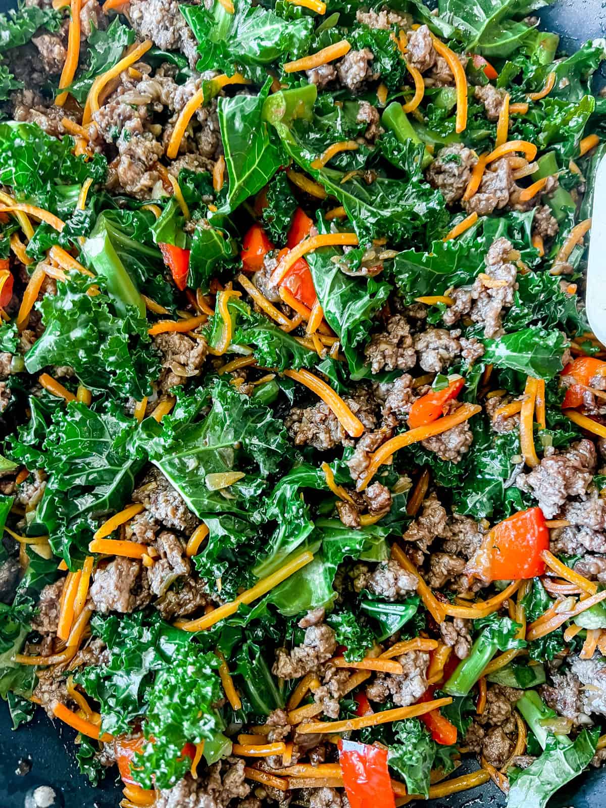 Kale added to korean beef bowls.