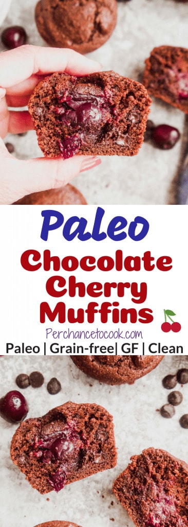 Paleo Chocolate Cherry Muffins (GF) | Perchance to Cook, www.perchancetocook.com