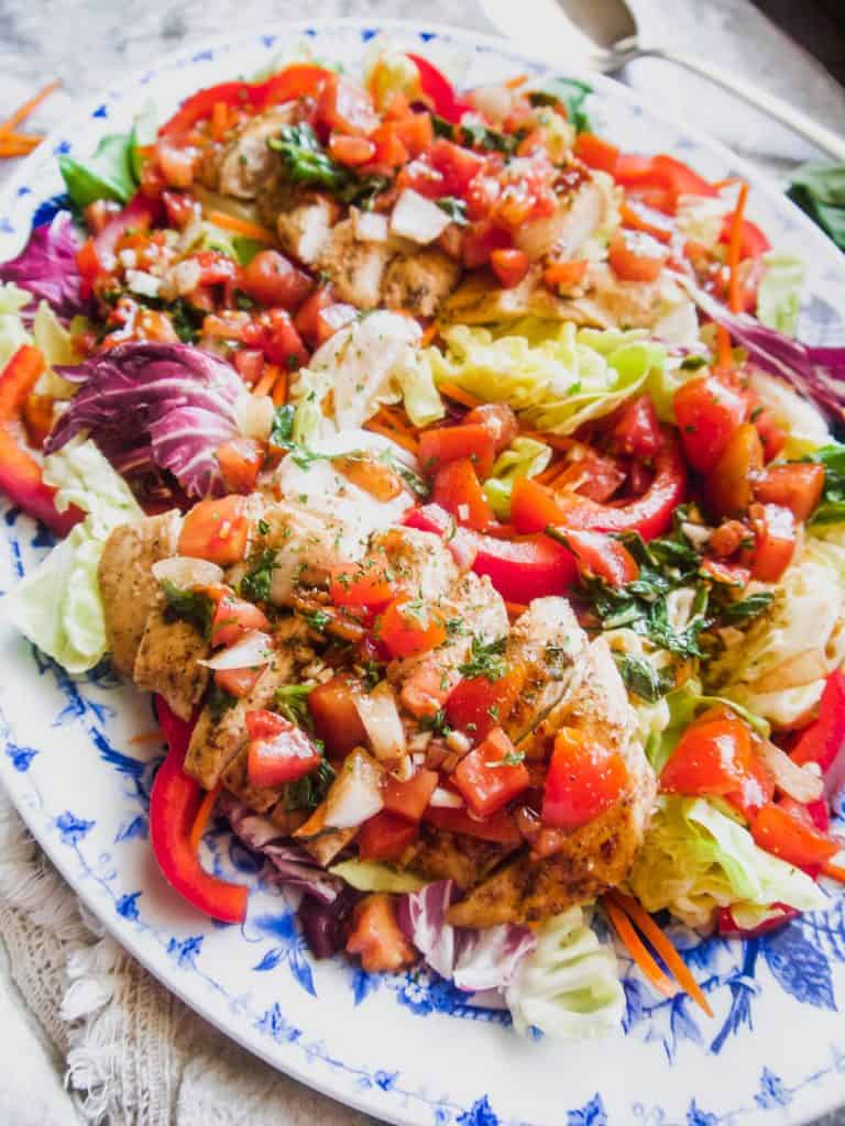 Bruschetta Grilled Chicken Salad (Paleo, Whole30) | Perchance to Cook, www.perchancetocook.com