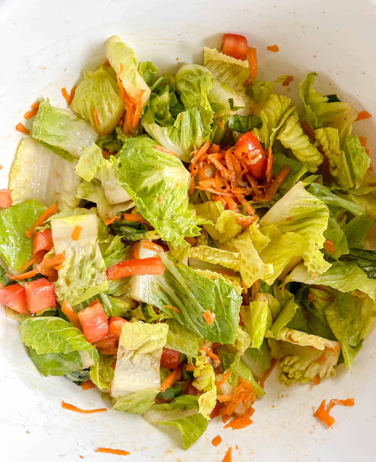 Bruschetta salad in a bowl.