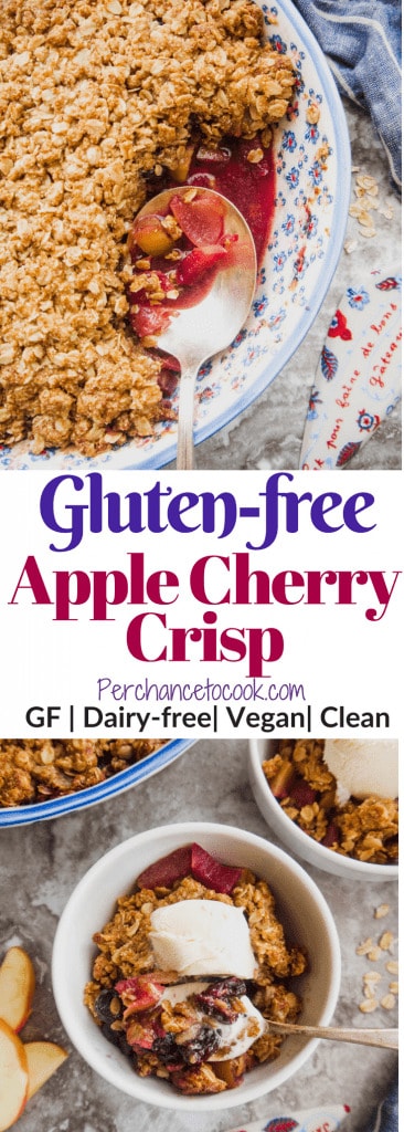 Gluten-Free Apple Cherry Crisp (Vegan) | Perchance to Cook, www.perchancetocook.com