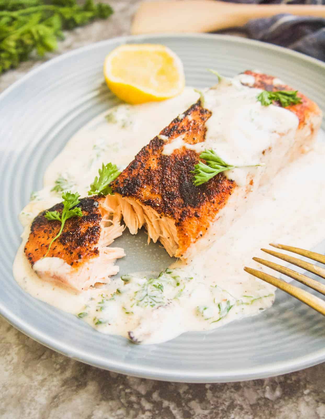 Creamy Coconut Lime Salmon Skillet