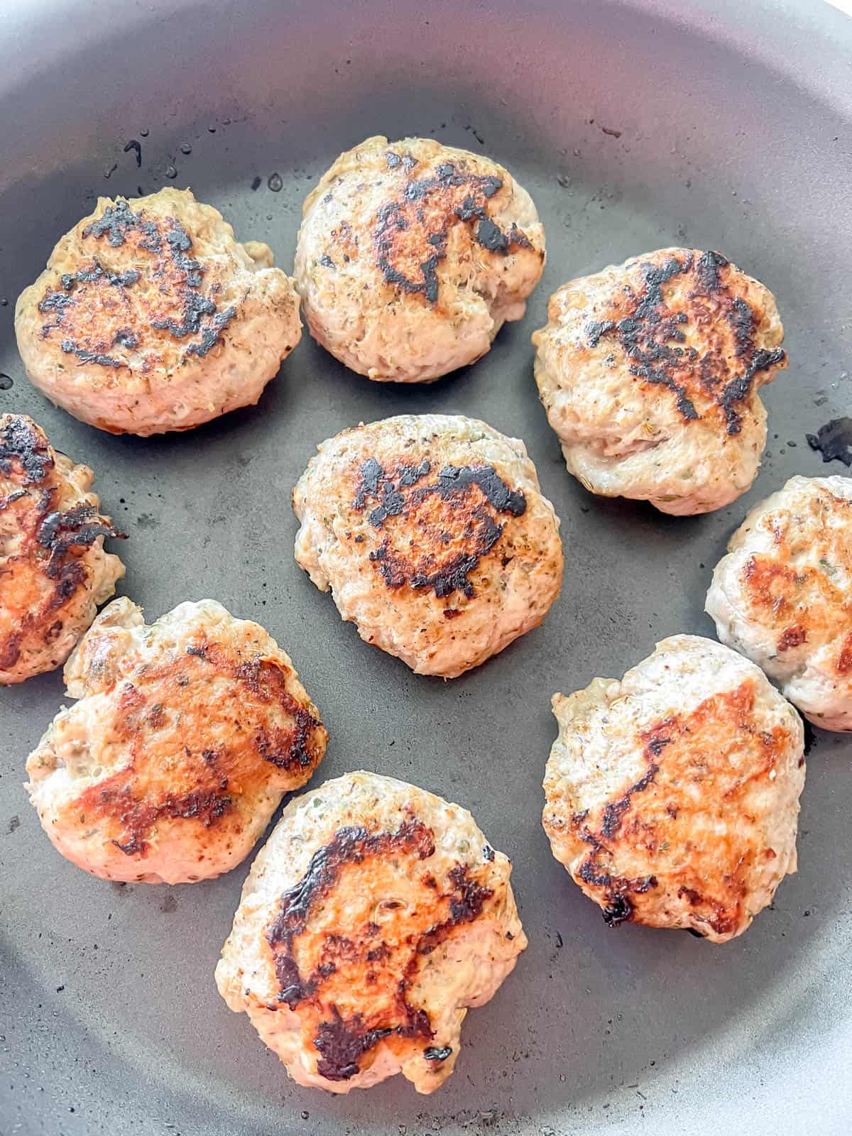 Sausage patties after cooking.
