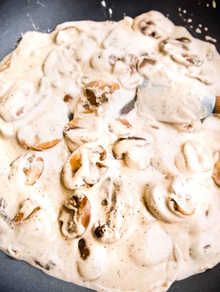 Cauliflower Gnocchi in a Creamy Mushroom Sauce (Paleo, GF) | Perchance to Cook, www.perchancetocook.com