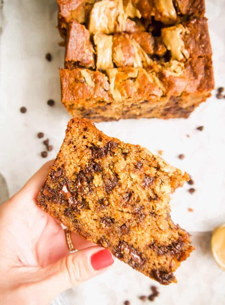 Sunflower Seed Butter and Chocolate Chip Banana Bread (Paleo, GF) | Perchance to Cook, www.perchancetocook.com