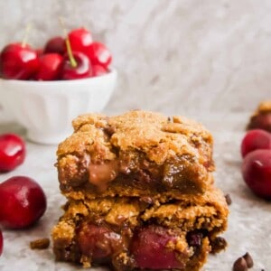 Paleo Gluten-Free Chocolate Chip Cherry Cookie Bars | Perchance to Cook, www.perchancetocook.com